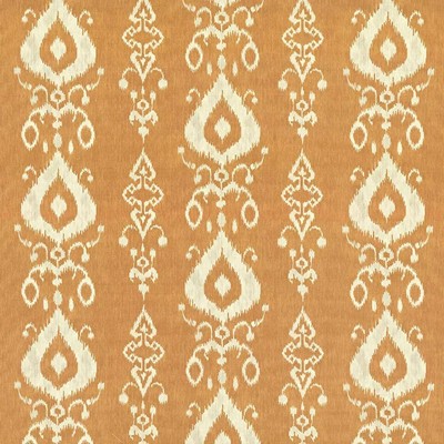 Kasmir Raga Ikat Copper in 5063 Gold Upholstery Cotton  Blend Fire Rated Fabric Trellis Diamond  Ethnic and Global   Fabric