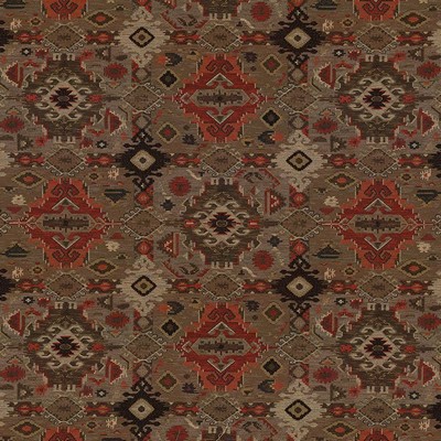 Kasmir Rancho Santa Fe Redstone in 1435 Red Upholstery Rayon  Blend Fire Rated Fabric Ethnic and Global   Fabric