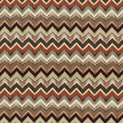 Kasmir Rio Vista Flint in 5086 Brown Upholstery Cotton  Blend Fire Rated Fabric Ethnic and Global  Zig Zag   Fabric