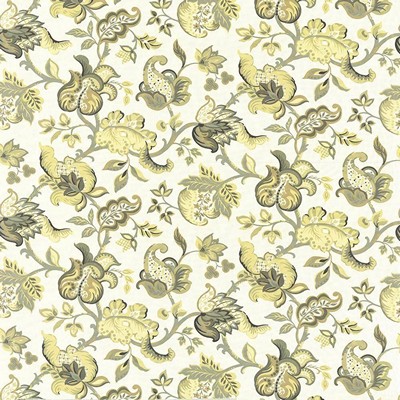 Kasmir Rochdale Garden Marigold in 1417 Gold Upholstery Cotton  Blend Fire Rated Fabric Vine and Flower  Jacobean Floral   Fabric