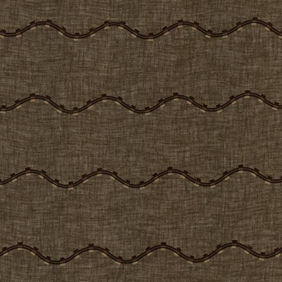 Kasmir Rollercoaster Chocolate in 1444 Brown Polyester  Blend Crewel and Embroidered   Fabric