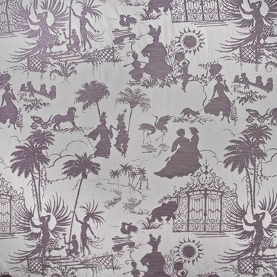 Kasmir Royal Pavillion Lilac in 1405 Purple Upholstery Polyester  Blend Fire Rated Fabric Tropical  Ethnic and Global  French Country Toile   Fabric