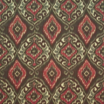 Kasmir Rucio Ikat Morrish Red in GRAND TRADITIONS VOL 2 Red Upholstery Cotton  Blend Fire Rated Fabric Classic Damask  Ethnic and Global   Fabric