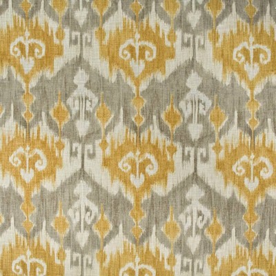 Kasmir Saliz Ikat Chamomile in GRAND TRADITIONS VOL 1 Beige Flax  Blend Fire Rated Fabric Classic Damask  Ethnic and Global   Fabric