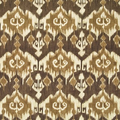 Kasmir Saliz Ikat Toffee in GRAND TRADITIONS VOL 2 Brown Flax  Blend Fire Rated Fabric Classic Damask  Ethnic and Global   Fabric
