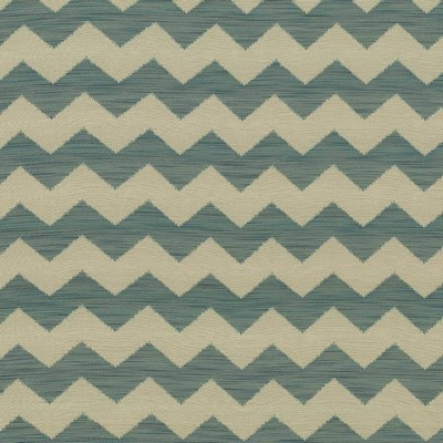 Kasmir Sierra Vista Teal in 1419 Green Upholstery Polyester  Blend Fire Rated Fabric Ethnic and Global  Zig Zag   Fabric