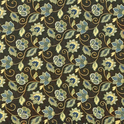 Kasmir Sirena Dark Chocolate in 1420 Brown Upholstery Cotton  Blend Fire Rated Fabric Vine and Flower  Jacobean Floral  Scroll   Fabric
