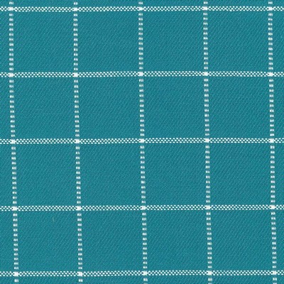 Kasmir Skylar Check Ocean in 5073 Blue Upholstery Cotton  Blend Fire Rated Fabric Plaid and Tartan  Fabric