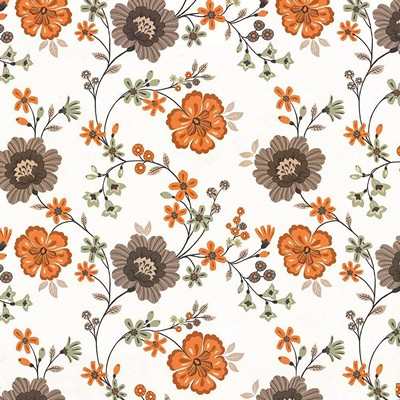Kasmir Spring Break Fawn in 1425 Brown Cotton  Blend Vine and Flower  Classic Paisley   Fabric
