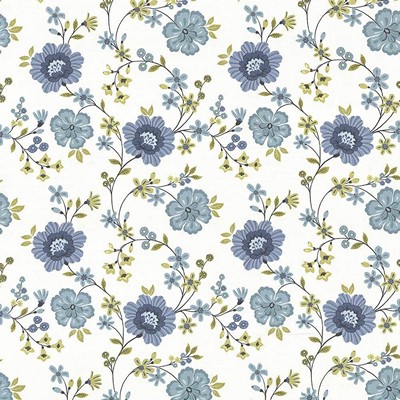 Kasmir Spring Break Sky in 1425 Blue Cotton  Blend Vine and Flower  Classic Paisley   Fabric