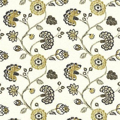 Kasmir Stoneleigh Goldmine in 1433 Gold Upholstery Cotton  Blend Vine and Flower  Jacobean Floral   Fabric
