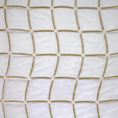 Kasmir Stringcourse Gold in SHEER BRILLIANCE Gold Polyester  Blend Crewel and Embroidered   Fabric
