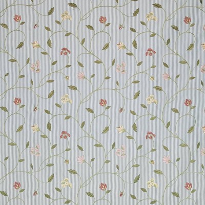 Kasmir Sunnydale Porcelain in GRAND TRADITIONS VOL 1 Brown Upholstery Polyester  Blend Fire Rated Fabric Crewel and Embroidered  Floral Faux Silk  Vine and Flower   Fabric