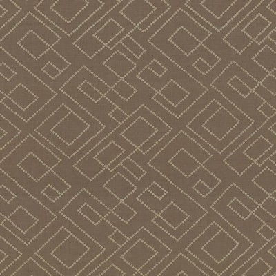 Kasmir Tallmadge Fret Truffle in 1433 Brown Cotton  Blend Crewel and Embroidered   Fabric