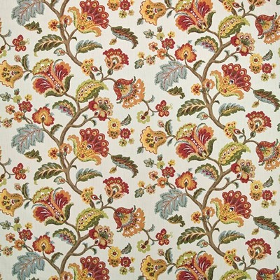 Kasmir Thornton Hill Fiesta in GRAND TRADITIONS VOL 1 Brown Upholstery Cotton  Blend Fire Rated Fabric Jacobean Floral   Fabric