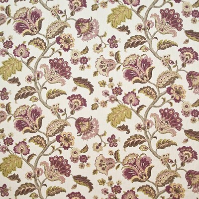 Kasmir Thornton Hill Heather in GRAND TRADITIONS VOL 1 Purple Upholstery Cotton  Blend Fire Rated Fabric Jacobean Floral   Fabric