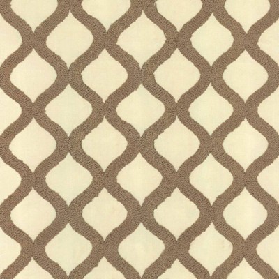 Kasmir Time After Time Latte in 5111 Beige Upholstery Polyester  Blend Crewel and Embroidered  Trellis Diamond   Fabric