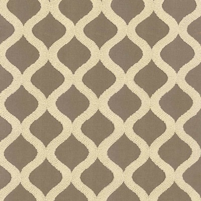 Kasmir Time After Time Sterling in 5111 Silver Upholstery Polyester  Blend Crewel and Embroidered  Trellis Diamond   Fabric
