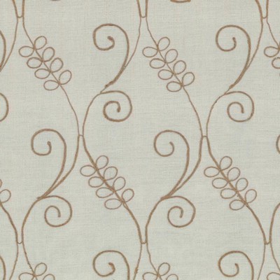 Kasmir Tinedale Natural in SHEER ARTISTRY Beige Polyester  Blend Crewel and Embroidered  Trellis Diamond  Vine and Flower  Scroll   Fabric