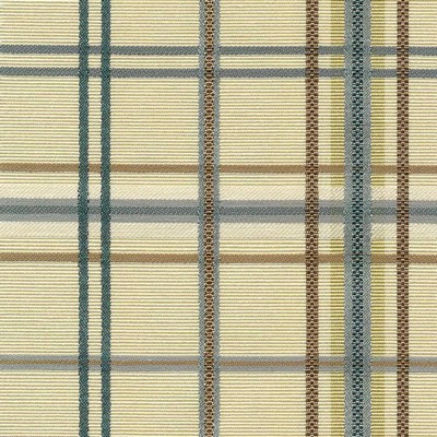 Kasmir Tobago Plaid Seaside in HIGH SOCIETY Green Upholstery Cotton  Blend Fire Rated Fabric