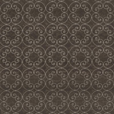 Kasmir Tracery Onyx Grey in 5067 Grey Polyester  Blend Crewel and Embroidered  Scroll   Fabric