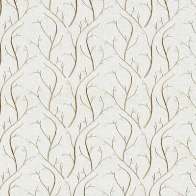 Kasmir Tuscan Vine Cloud in 1443 White Linen  Blend Crewel and Embroidered  Vine and Flower   Fabric