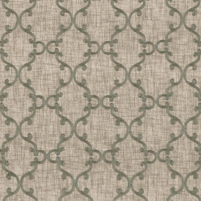 Kasmir Twirl Silver in SHEER BRILLIANCE Silver Polyester  Blend Crewel and Embroidered  Trellis Diamond  Scroll   Fabric