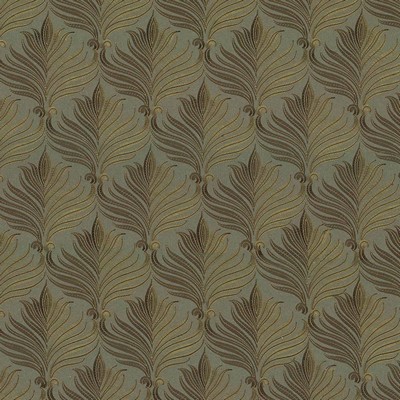 Kasmir Valmont Herb in 1436 Brown Polyester  Blend Crewel and Embroidered  Vine and Flower   Fabric