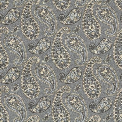 Kasmir Vittorre Paisley Moonstone in 1419 Grey Cotton  Blend Classic Paisley  Ethnic and Global   Fabric