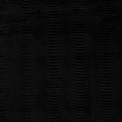 Kasmir Waverunner Black in 1422 Black Upholstery Polyester  Blend Traditional Chenille  Printed Velvet   Fabric
