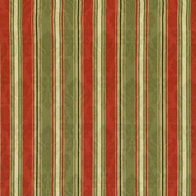 Kasmir Wessex Stripe Scarlet in 1417 Red Upholstery Cotton  Blend Fire Rated Fabric