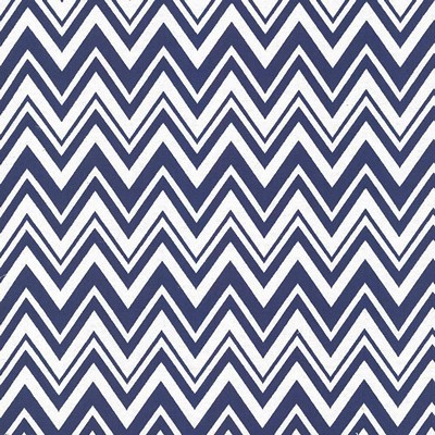 Kasmir Ziggy Sapphire in 5088 Blue Upholstery Cotton  Blend Fire Rated Fabric Zig Zag   Fabric