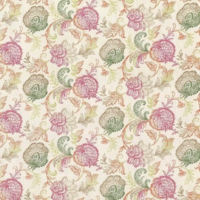 Kasmir Zoes Garden Sorbet in 5064 Multi Upholstery Cotton  Blend Vine and Flower  Jacobean Floral  Ethnic and Global   Fabric
