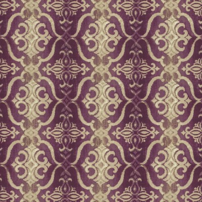Kasmir Alessandra Purple in 1452 Purple Linen  Blend Fire Rated Fabric Medium Duty CA 117  Scroll  Ethnic and Global   Fabric