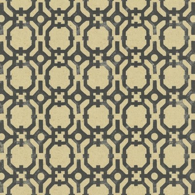 Kasmir Anderson Indigo in 1456 Blue Linen  Blend Fire Rated Fabric Heavy Duty Lattice and Fretwork  Ethnic and Global   Fabric