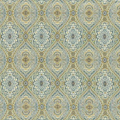 Kasmir Bankura Cerulean in 5124 Blue Upholstery Linen  Blend Fire Rated Fabric Medium Duty CA 117  NFPA 260  Ethnic and Global   Fabric
