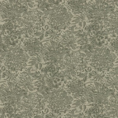 Kasmir Baroque Charcoal in 5153 Grey Polyester  Blend Fire Rated Fabric Heavy Duty CA 117  NFPA 260  Vine and Flower   Fabric