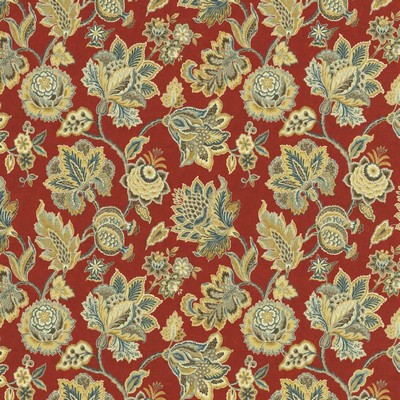 Kasmir Birmingham Crimson in 5137 Red Cotton  Blend Jacobean Floral   Fabric
