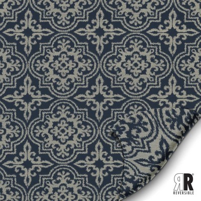 Kasmir Bridgeport Navy in 1454 Blue Polyester  Blend Fire Rated Fabric Medium Duty CA 117  Ethnic and Global   Fabric