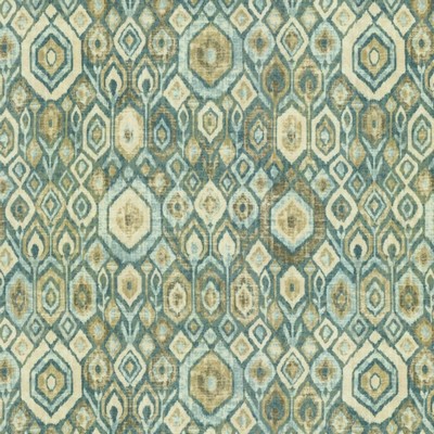Kasmir Contemplation Teal in 5145 Green Polyester  Blend Fire Rated Fabric Medium Duty CA 117  Ethnic and Global   Fabric