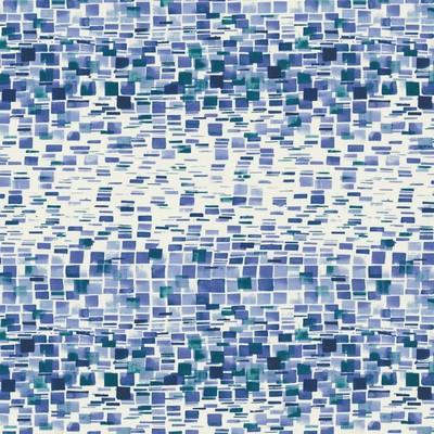 Kasmir Cubic Blue in 5154 Blue Cotton  Blend Fire Rated Fabric Geometric  Abstract  High Performance CA 117   Fabric