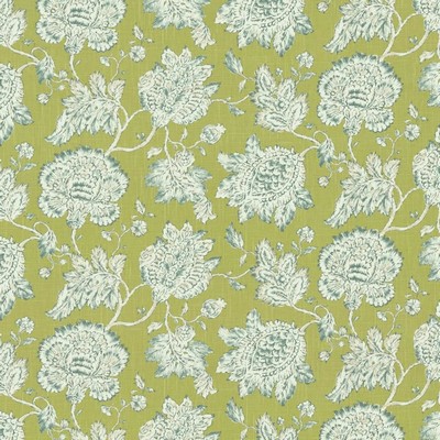 Kasmir Definitive Grass in 1453 Green Linen  Blend Fire Rated Fabric Medium Duty CA 117  NFPA 260  Vine and Flower  Jacobean Floral   Fabric