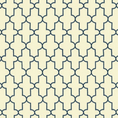 Kasmir Dellis Twilight in 5136 Blue Viscose  Blend Lattice and Fretwork   Fabric