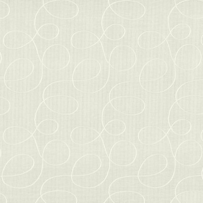 Kasmir Ecliptic Snow in 5157 White Sheer Linen  Blend Sheer Linen  Scroll  Embroidered Sheer  Circles and Swirls Sheer   Fabric