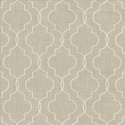 Kasmir Evaluation Oyster in 1470 Beige Polyester
 Fire Rated Fabric Crewel and Embroidered  Trellis Diamond  High Performance CA 117  NFPA 260   Fabric