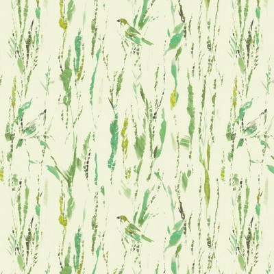 Kasmir Feathers Green in 5154 Green Cotton  Blend Fire Rated Fabric Birds and Feather  Abstract  High Performance CA 117   Fabric