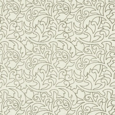 Kasmir Filly Grey in 5141 Grey Linen  Blend Fire Rated Fabric Crewel and Embroidered  Heavy Duty CA 117  Scroll   Fabric