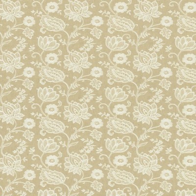 Kasmir Galliard Beach in 5156 Cotton  Blend Fire Rated Fabric Crewel and Embroidered  Light Duty CA 117  NFPA 260  Jacobean Floral  Vine and Flower  Scroll  Ethnic and Global   Fabric