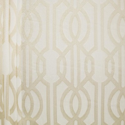 Kasmir Hope Natural in 1465 Beige Polyester
 Fire Rated Fabric NFPA 701 Flame Retardant  Lattice and Fretwork  Extra Wide Sheer   Fabric