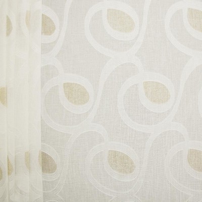 Kasmir Jacobson Taupe in 1465 Brown Polyester
 Fire Rated Fabric NFPA 701 Flame Retardant  Extra Wide Sheer  Circles and Swirls Sheer   Fabric